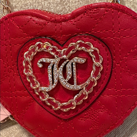 Exclusive Crossbody Juicy Couture with Gold Heart Accent and crystal heart pull. - Picture 2 of 9